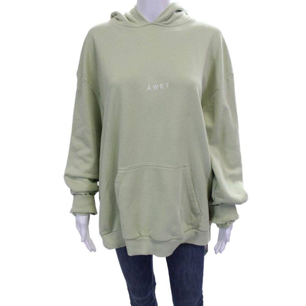 Awet Unisex Adults Pullover Hoodie Green Long Sleeve 85% Cotton Size XL
